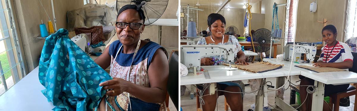 Näherei der Global Mamas in der Fair Trade Zone in Kpong am Voltastausee, Ghana